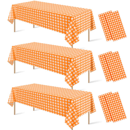 3 Pcs Sage Green Gingham Tablecloths, Checkered Table Covers 54 x 108 Inch