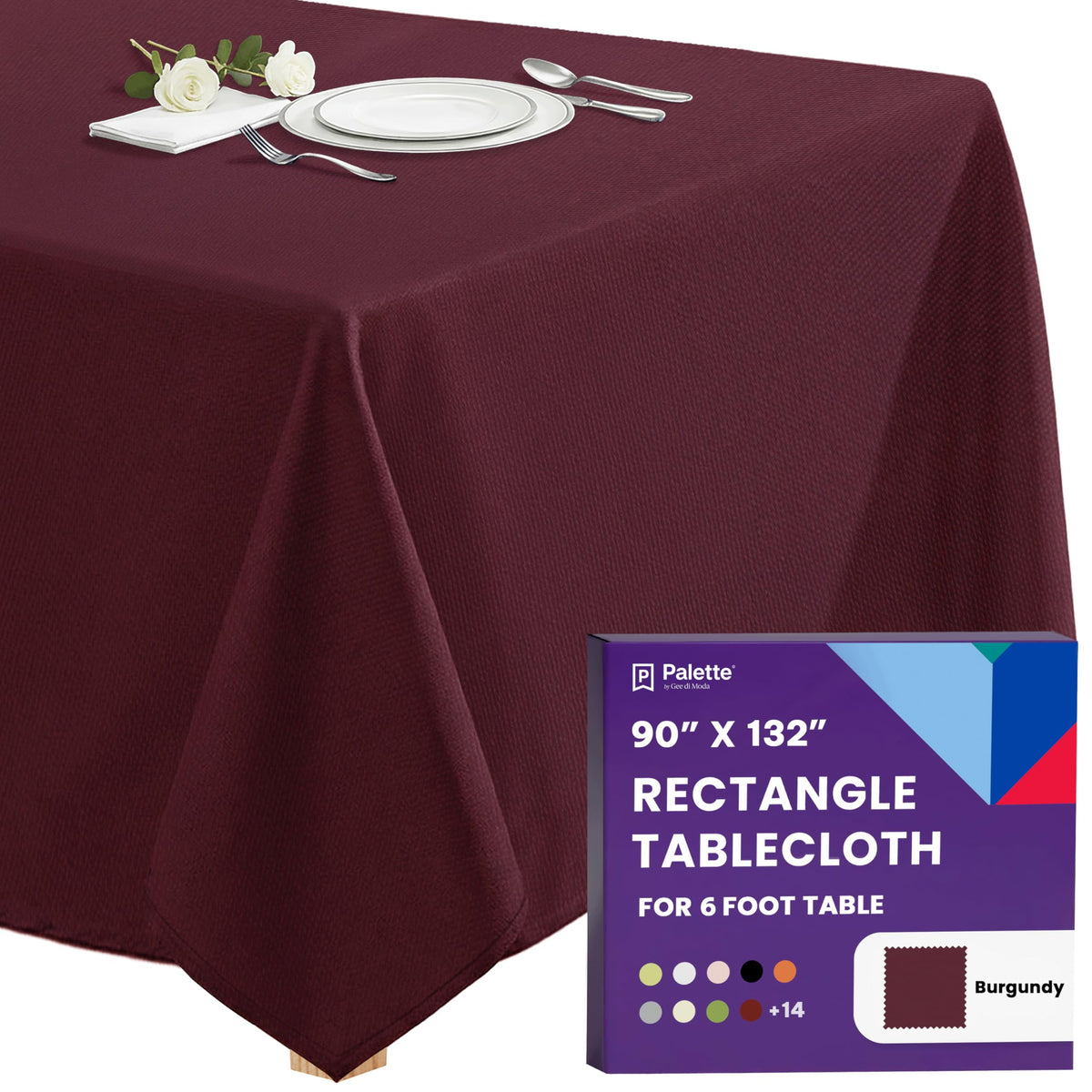 Gee Di Moda Rectangle Tablecloth - 70 x 120 Inch Navy Blue Table Cloth for 6 or 8 Foot Rectangle Tables - Heavy Duty Washable Fabric - for Holiday Party, Dinner, Weddings, Baby Shower & Events
