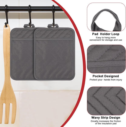 Zhehao 15 Pcs Cotton Pot Holders for Kitchen Heat Resistant Cotton Hot Pads