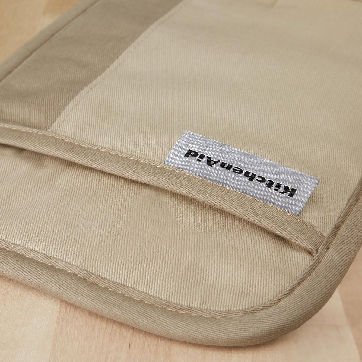 KitchenAid Beacon Two-Tone Non-Slip Pot Holder Set, Milkshake Tan/Beige, 7"x10", 2 Piece