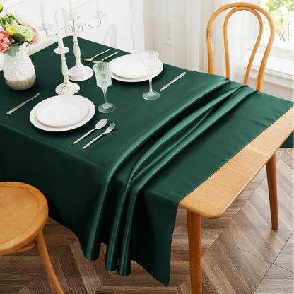 1 Pack Silver Satin Tablecloth, 58 x 102 Inches, Rectangle