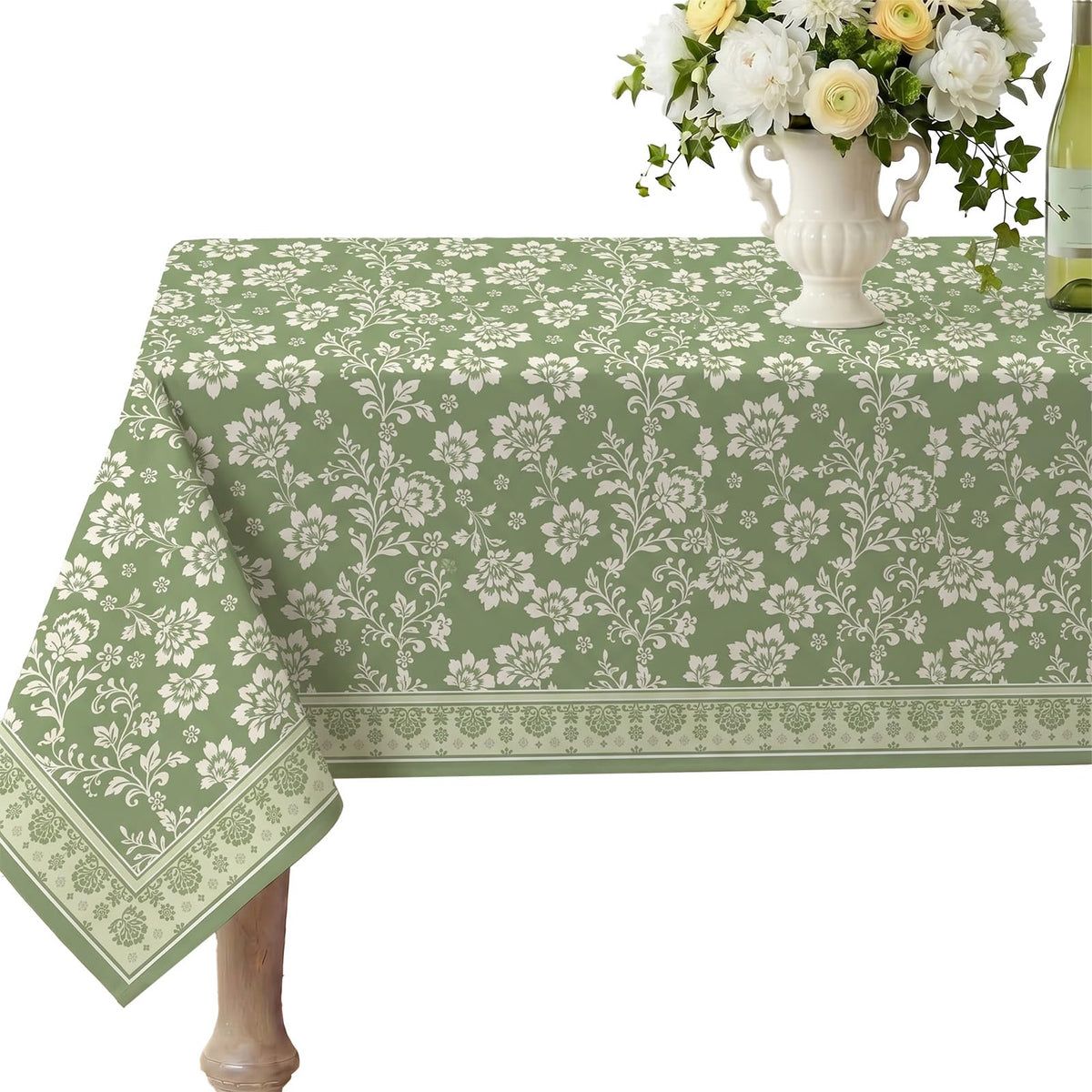 pickyNproud Waterproof Tablecloth Floral Table Cloth Spill Proof Rectangle Tablecloths for Dining Room, Wipeable Fabric Table Cover for Kitchen
