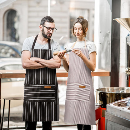 BeLuyi 2 Pack Adjustable Bib Apron with 2 Pockets Chef Cooking Kitchen Restaurant Aprons for Women Men