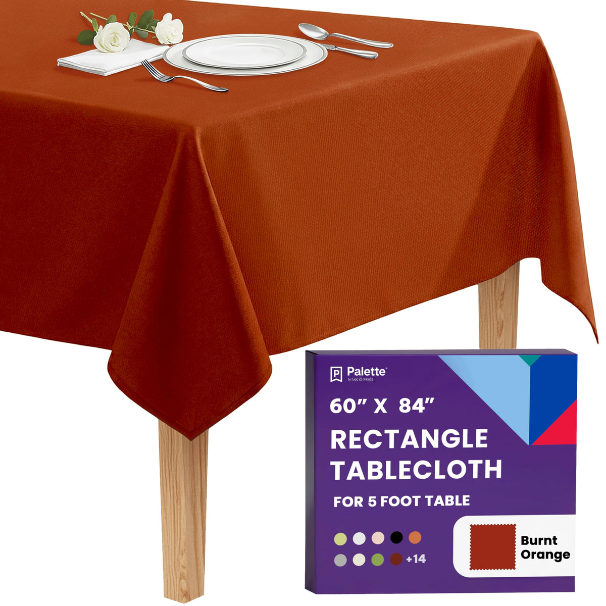 Gee Di Moda Rectangle Tablecloth - 70 x 120 Inch Navy Blue Table Cloth for 6 or 8 Foot Rectangle Tables - Heavy Duty Washable Fabric - for Holiday Party, Dinner, Weddings, Baby Shower & Events