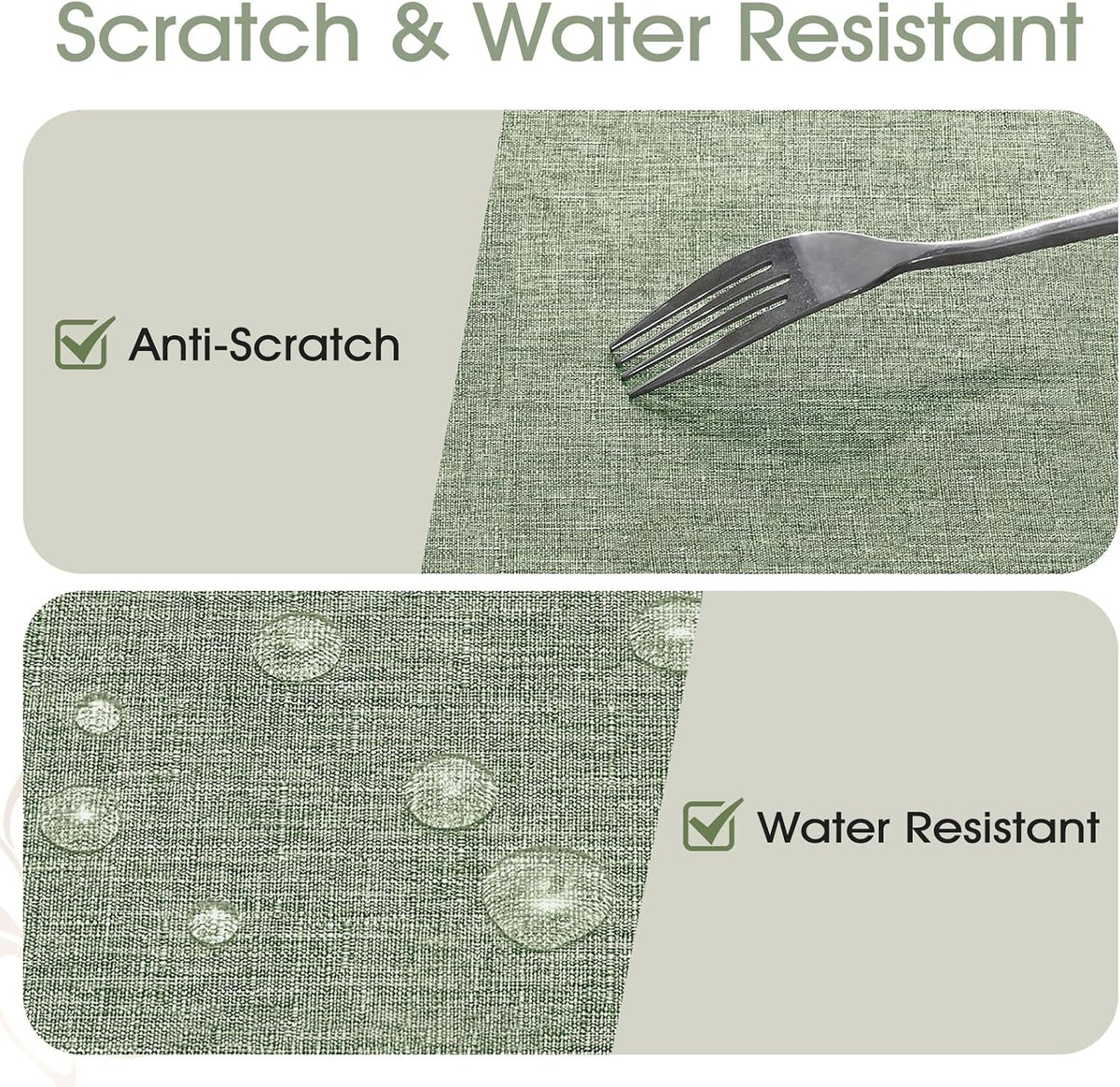 Veblandy Rectangle Tablecloth Linen Textured Waterproof & Stain Resistant Table Cloth Wrinkle Free Decorative Fabric Farmhouse Table Cover for Dining/Party/Buffet/Wedding, 60 x 104 Inch, Sage Green