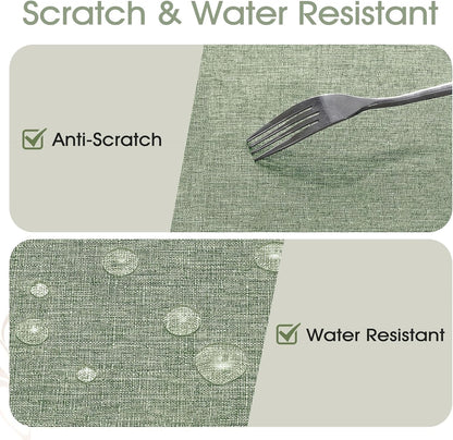 Veblandy Rectangle Tablecloth Waterproof Linen Textured Table Cloth Stain and Wrinkle Resistant Washable, Decorative Fabric Table Cover for Dining, Party and Camping (Sage Green, 52 * 70)