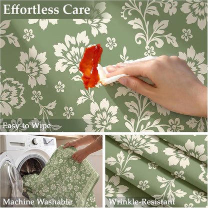 pickyNproud Waterproof Tablecloth Floral Table Cloth Spill Proof Rectangle Tablecloths for Dining Room, Wipeable Fabric Table Cover for Kitchen