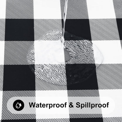Smiry 6 Foot Picnic Table Cloth, Flannel Backed Fitted Vinyl tablecloths