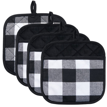 Joyhalo 4 Pack Heat Resistant Pot Holders - Terry Cloth Sets for Cooking & Baking