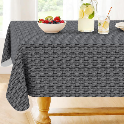 Smiry Rectangle Table Cloth, Waterproof Vinyl Tablecloths with Flannel Backing, Wipeable Spillproof Plastic Table Cover for Dining, Indoor and Outdoor (Champagne, 60 "x 84")