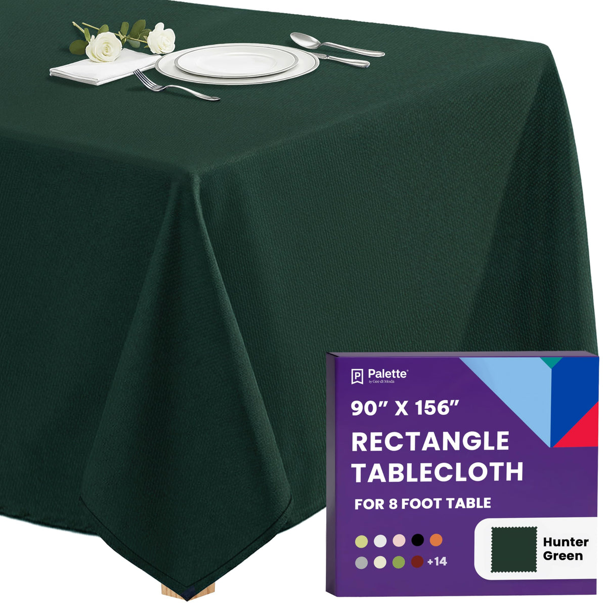 Gee Di Moda Rectangle Tablecloth - 70 x 120 Inch Navy Blue Table Cloth for 6 or 8 Foot Rectangle Tables - Heavy Duty Washable Fabric - for Holiday Party, Dinner, Weddings, Baby Shower & Events