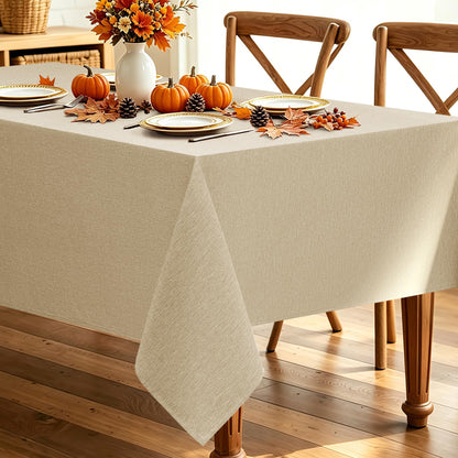 Decorelia Linen Textured Fall Tablecloth Rectangular Burnt Orange, 52"x70"