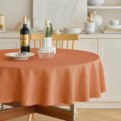 Decorelia Linen Textured Fall Tablecloth Rectangular Burnt Orange, 52"x70"