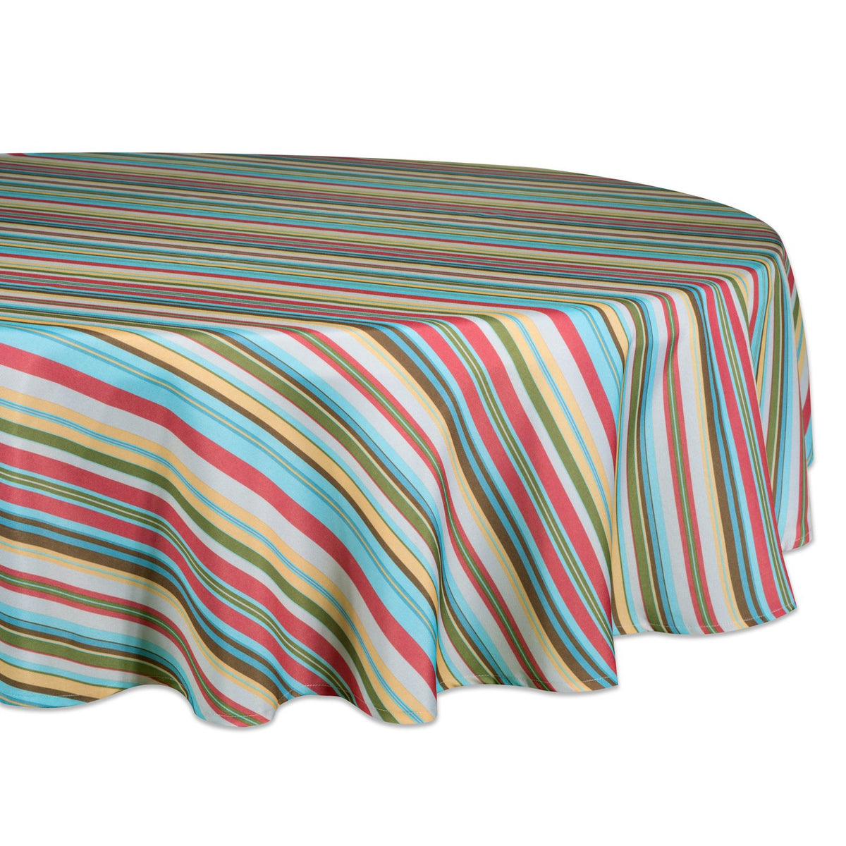 DII Summer Stripe Outdoor Tabletop Collection, Multi-use, Machine Washable, Tablecloth, 60x84, Sunset