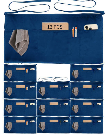Xeoxarel Aprons with 4 Pockets (Available in 3 Pack / 7 Pack) 23.5'' X 11.5''