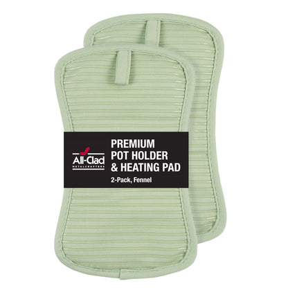 All-Clad Premium Pot Holder & Hot Pad: Heat Resistant to 500 Degrees - 100% Cotton, 10"x6.25" Hot Pad for Kitchen and Barbeque, (2-Pack), Almond