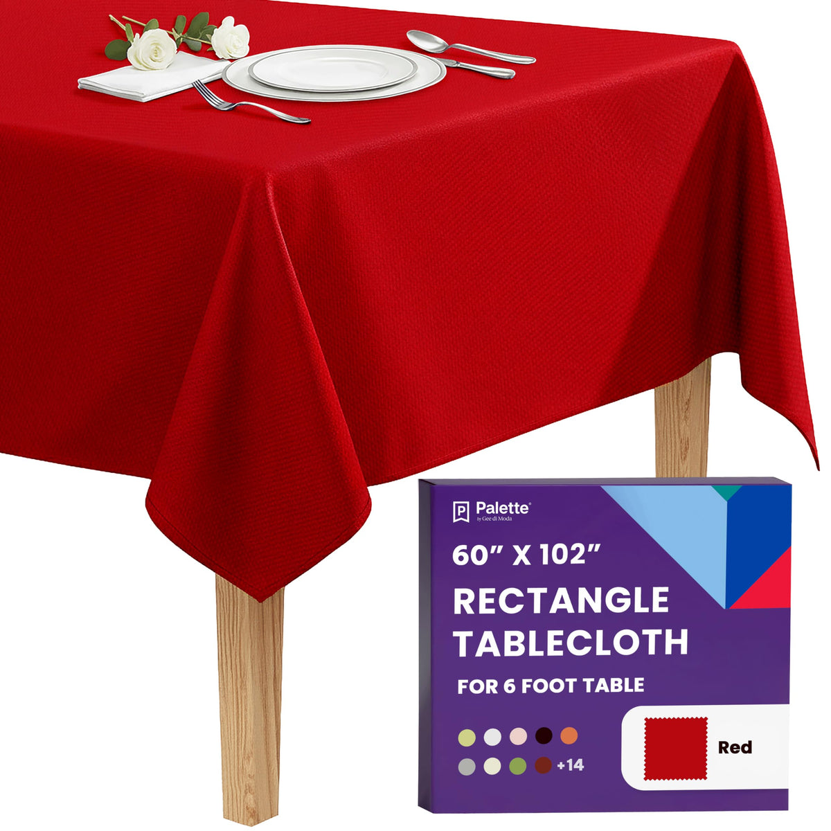 Gee Di Moda Rectangle Tablecloth - 70 x 120 Inch Navy Blue Table Cloth for 6 or 8 Foot Rectangle Tables - Heavy Duty Washable Fabric - for Holiday Party, Dinner, Weddings, Baby Shower & Events