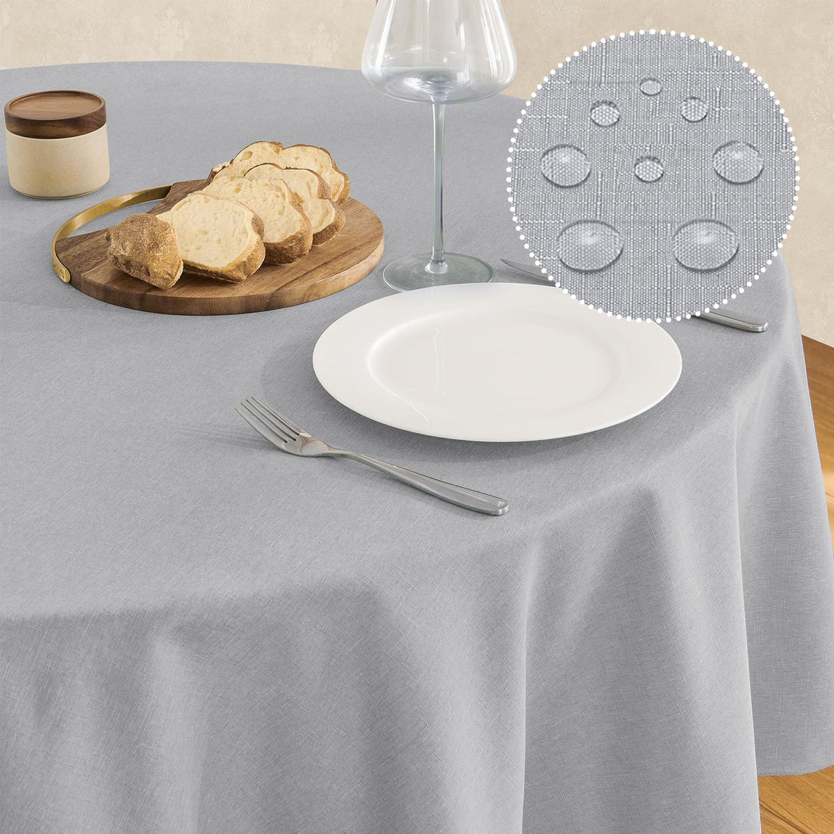 Veblandy Rectangle Tablecloth Linen Textured Waterproof & Stain Resistant Table Cloth Wrinkle Free Decorative Fabric Farmhouse Table Cover for Dining/Party/Buffet/Wedding, 60 x 104 Inch, Sage Green