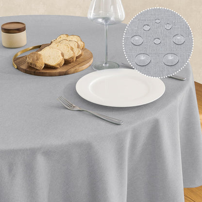 Veblandy Rectangle Tablecloth Linen Textured Waterproof & Stain Resistant Table Cloth Wrinkle Free Decorative Fabric Farmhouse Table Cover for Dining/Party/Buffet/Wedding, 60 x 104 Inch, Sage Green