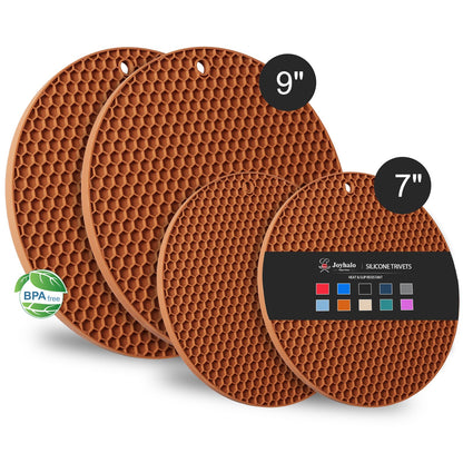Joyhalo 4 Pack Trivets for Hot Dishes