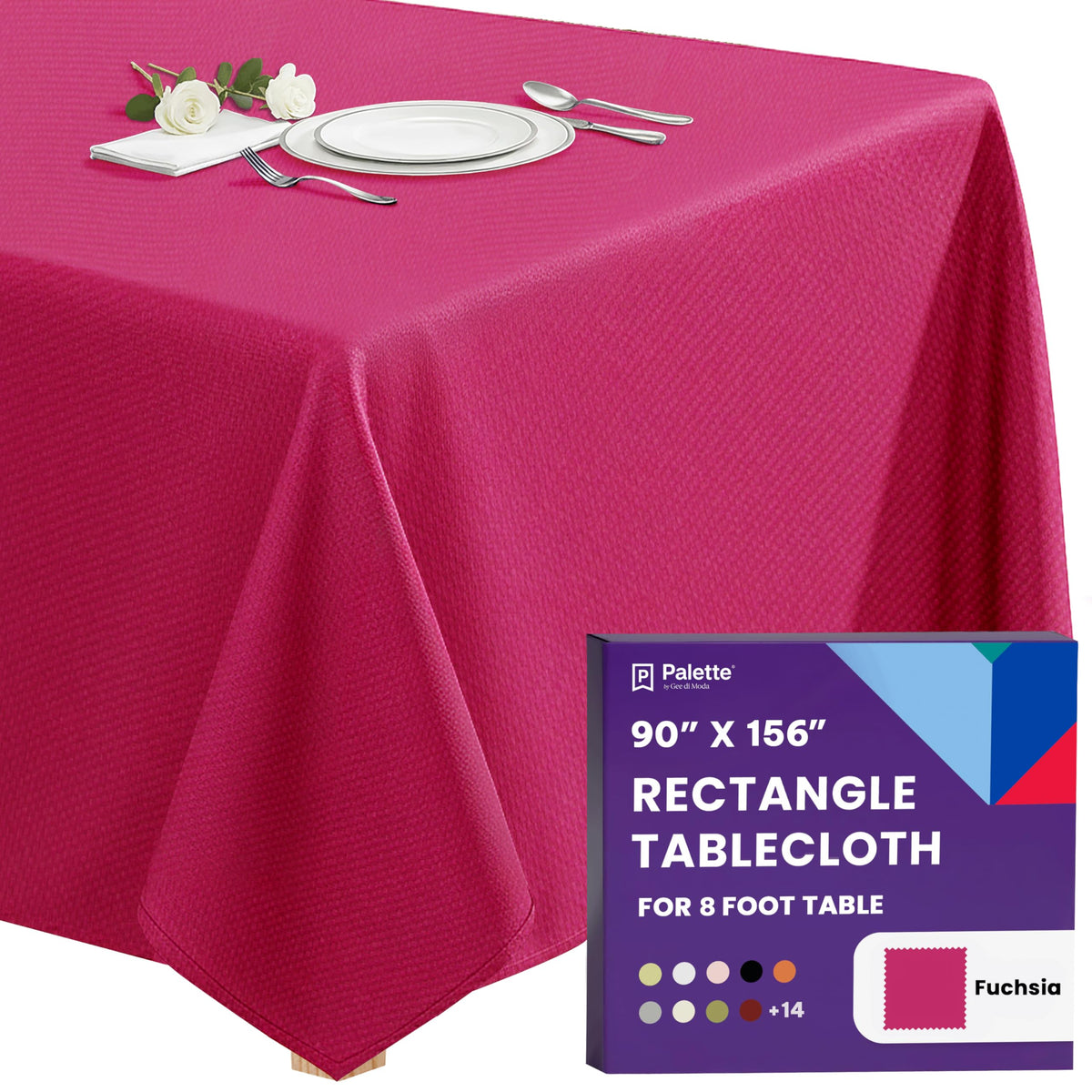 Gee Di Moda Rectangle Tablecloth - 70 x 120 Inch Navy Blue Table Cloth for 6 or 8 Foot Rectangle Tables - Heavy Duty Washable Fabric - for Holiday Party, Dinner, Weddings, Baby Shower & Events