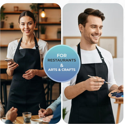 Utopia Kitchen Bib Aprons 4 Pack Adjustable With 2 Pockets