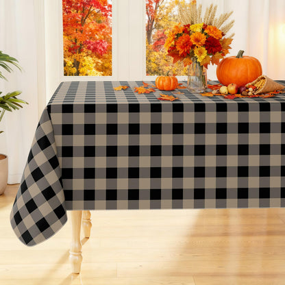 Smiry Picnic Table Cloth, Vinyl Tablecloths with Flannel Backing, 60"x84"