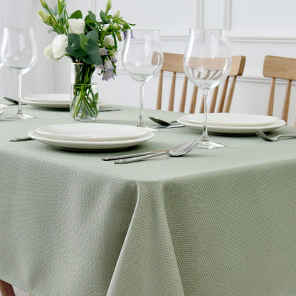 maxmill Rectangle Textured Tablecloth Waterproof Spillproof Wrinkle Free Table Cloth, Kitchen Dining Tabletop Decoration, Fabric Table Cover for Outdoor and Indoor Use, 52 x 70 Inch, Sage Green