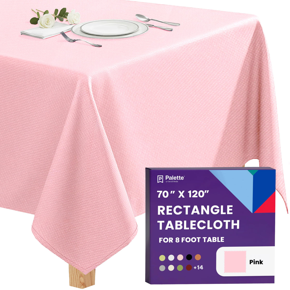 Gee Di Moda Rectangle Tablecloth - 70 x 120 Inch Navy Blue Table Cloth for 6 or 8 Foot Rectangle Tables - Heavy Duty Washable Fabric - for Holiday Party, Dinner, Weddings, Baby Shower & Events
