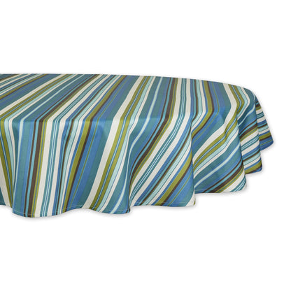 DII Summer Stripe Outdoor Tabletop Collection, Multi-use, Machine Washable, Tablecloth, 60x84, Sunset