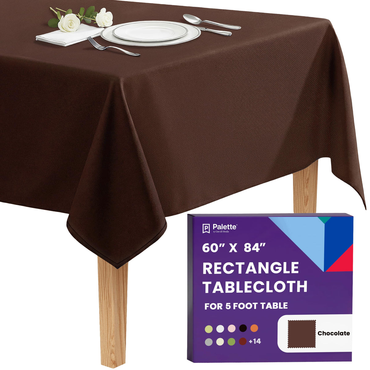 Gee Di Moda Rectangle Tablecloth - 70 x 120 Inch Navy Blue Table Cloth for 6 or 8 Foot Rectangle Tables - Heavy Duty Washable Fabric - for Holiday Party, Dinner, Weddings, Baby Shower & Events