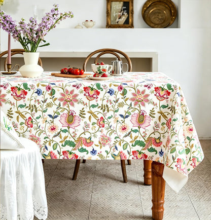 Rectangle Tablecloth - 60 x 120 Inch Blue Bohemia Rustic Tablecloth Classic French Country Printed Table Cover Farmhouse Decoration, Suitable for Home, Kitchen Dining