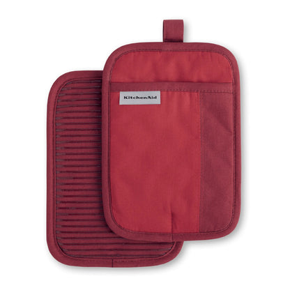 KitchenAid Beacon Two-Tone Non-Slip Pot Holder Set, Pistachio/Graphite Green, 7"x10", 2 Piece