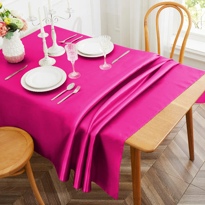 1 Pack Silver Satin Tablecloth, 58 x 102 Inches, Rectangle