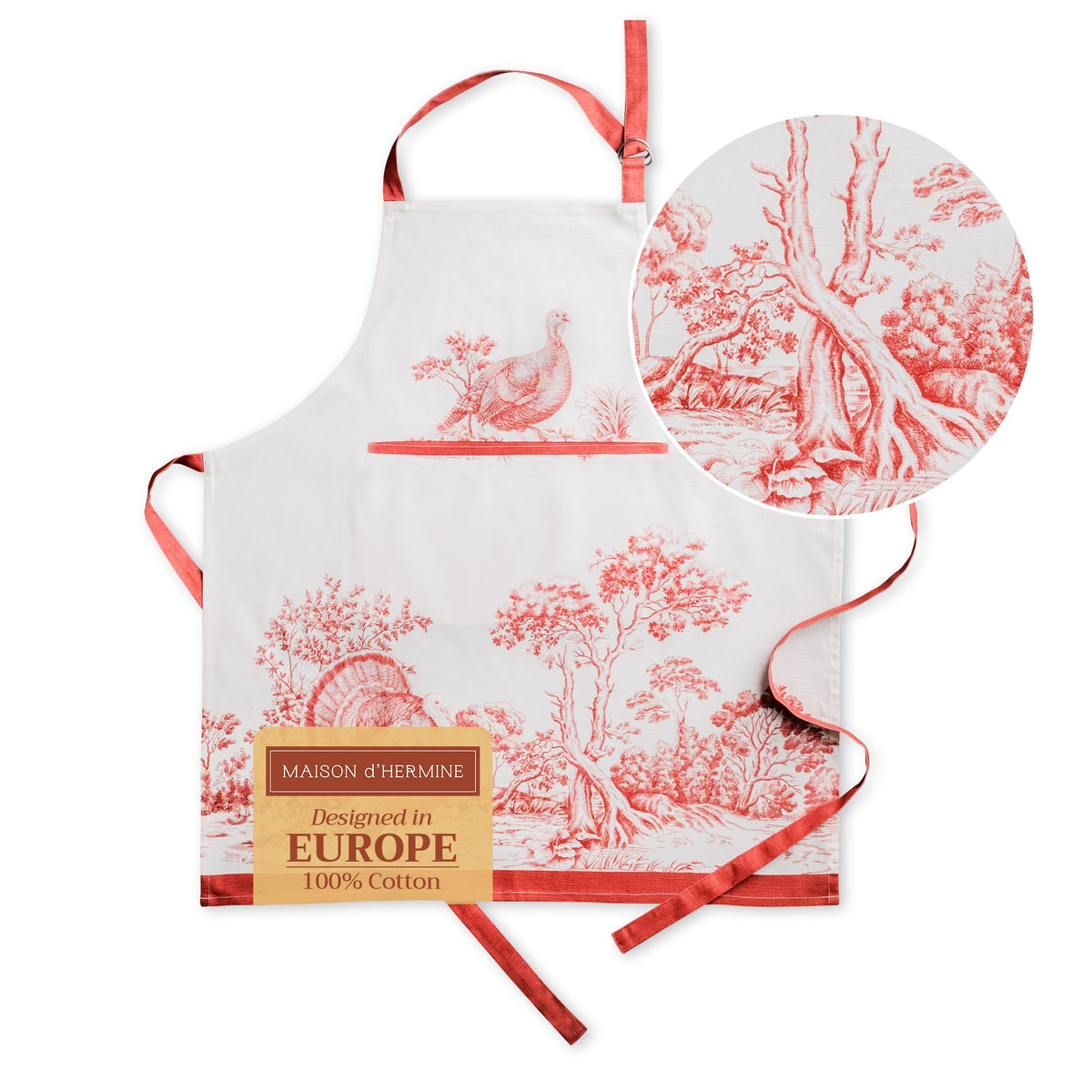 Maison d' Hermine Aprons for women with Pocket 100% Cotton (27.50"x31.50")