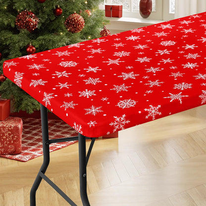 Moosfor Rectangle Spandex Fitted Table Cloth, 6FT Elastic Tablecloth