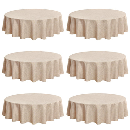 Fitable Nature Faux Linen Tablecloths Rectangle 60 x 84 Inch - 2 Pack Neutral Table Clothes for 4-6 Foot Tables, Wrinkle-Proof Faux Burlap Table Cover for Dining, Farmhouse, Outdoor Picnic, Camping