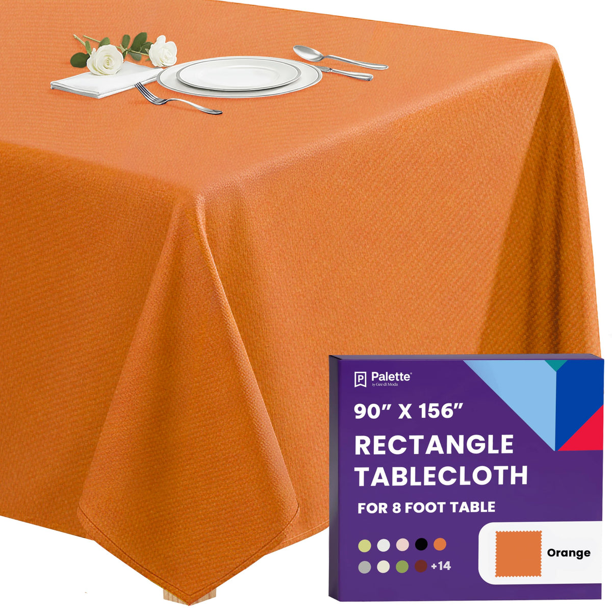 Gee Di Moda Rectangle Tablecloth - 70 x 120 Inch Navy Blue Table Cloth for 6 or 8 Foot Rectangle Tables - Heavy Duty Washable Fabric - for Holiday Party, Dinner, Weddings, Baby Shower & Events