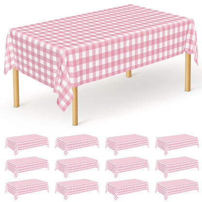 QZYL 4 Packs White Plastic Tablecloth, Large Sturdy Disposable Table Cloth
