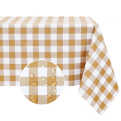 Romanstile Rectangle Vinyl Tablecloth, 100% Waterproof Buffalo Gingham Plastic Table Cloth, Heavy Duty Wipeable Checkered Table Covers for Outdoor, Camping, Picnic, Patio - 54 x 78, Light Blue