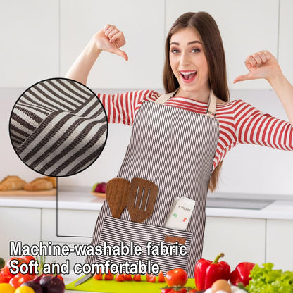 BeLuyi Adjustable Bib Apron with 2 Pockets Chef Cooking Kitchen Restaurant Aprons for Women Men