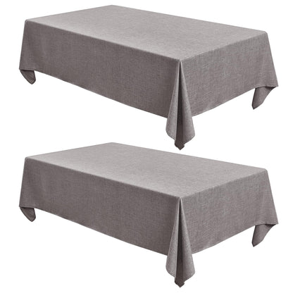 Fitable Nature Faux Linen Tablecloths Rectangle 60 x 84 Inch - 2 Pack Neutral Table Clothes for 4-6 Foot Tables, Wrinkle-Proof Faux Burlap Table Cover for Dining, Farmhouse, Outdoor Picnic, Camping