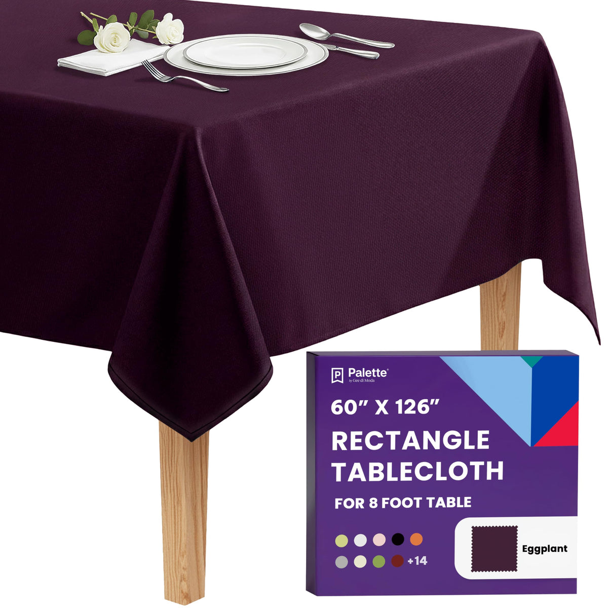 Gee Di Moda Rectangle Tablecloth - 70 x 120 Inch Navy Blue Table Cloth for 6 or 8 Foot Rectangle Tables - Heavy Duty Washable Fabric - for Holiday Party, Dinner, Weddings, Baby Shower & Events