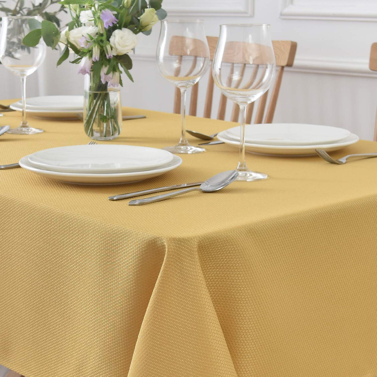 maxmill Rectangle Textured Tablecloth Waterproof Spillproof Wrinkle Free Table Cloth, Kitchen Dining Tabletop Decoration, Fabric Table Cover for Outdoor and Indoor Use, 52 x 70 Inch, Sage Green