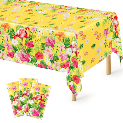 QZYL 4 Packs White Plastic Tablecloth, Large Sturdy Disposable Table Cloth
