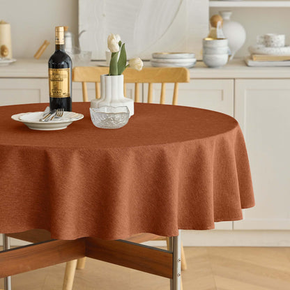 Decorelia Linen Textured Fall Tablecloth Rectangular Burnt Orange, 52"x70"