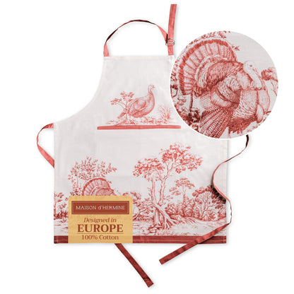 Maison d' Hermine Aprons for women with Pocket 100% Cotton (27.50"x31.50")