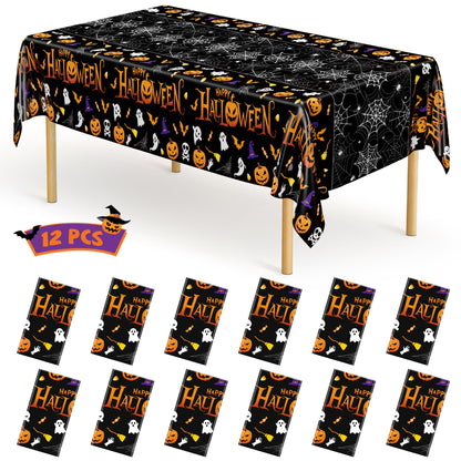 QZYL 4 Packs White Plastic Tablecloth, Large Sturdy Disposable Table Cloth