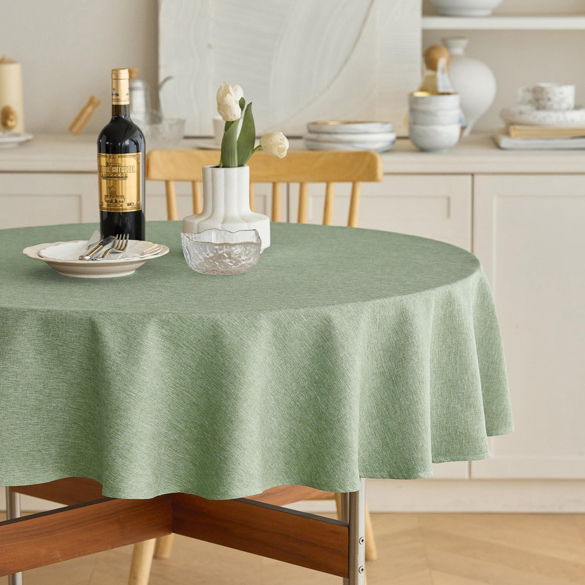 Decorelia Linen Textured Fall Tablecloth Rectangular Burnt Orange, 52"x70"