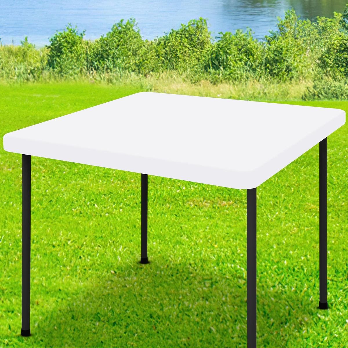 Moosfor Rectangle Spandex Fitted Table Cloth, 6FT Elastic Tablecloth